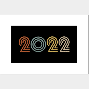 2022 Birth Year Anniversary Retro Style Posters and Art